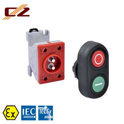 IECEx and ATEX certified Plastic Explosion-proof Rubber Sheath Double Push Button